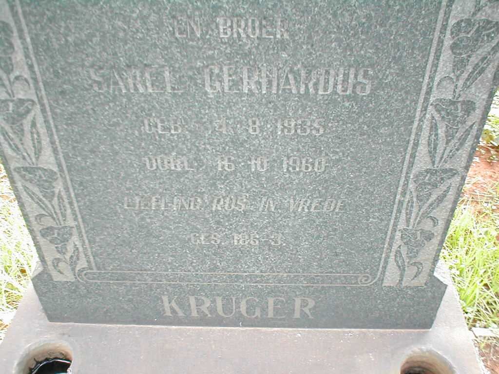 KRUGER Sarel Gerhardus 1935-1960