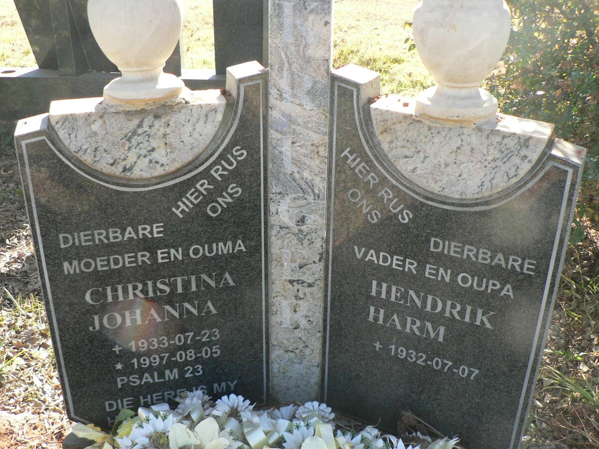 KRUGER Hendrik Harm 1932- &amp; Christina Johanna 1933-1997