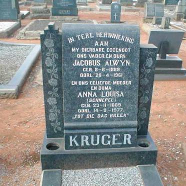 KRUGER Jacobus Alwyn 1889-1961 &amp; Anna Louisa SCHNEPEL 1889-1977