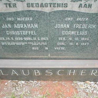 LAUBSCHER Johan Frederik Cornelius 1886-1957 &amp; Jan Abraham Christoffel 1896-1963