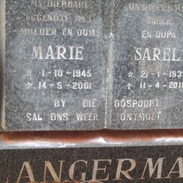 LANGERMAN Sarel 1939-2015 &amp; Marie 1945-2001
