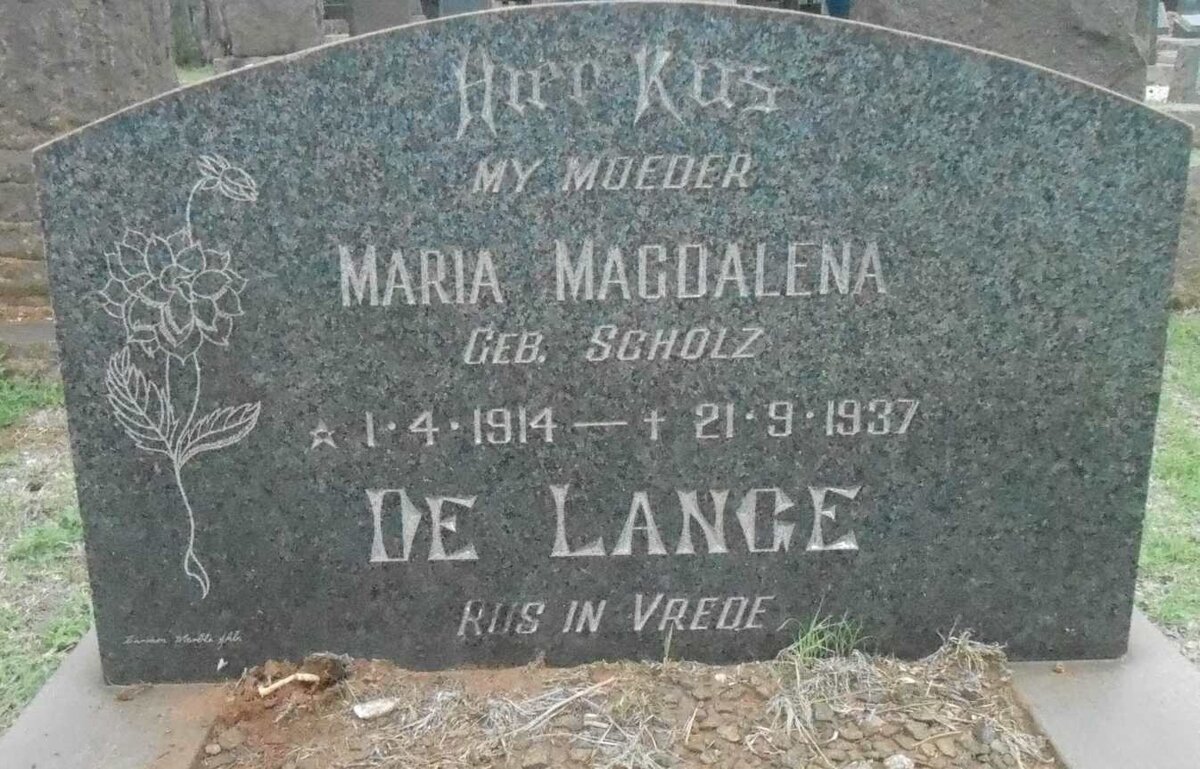 LANGE Maria Magdalena, de nee SCHOLZ 1914-1937