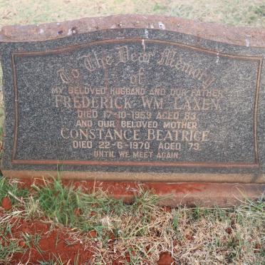 LAXEN Frederick William -1959 &amp; Constance Beatrice -1970