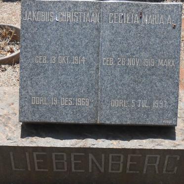 LIEBENBERG Jakobus Christiaan 1914-1969 &amp; Cecilia Maria A. MARX 1919-1997