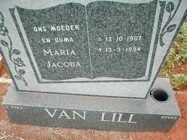 LILL Maria Jacoba, van 1907-1994