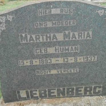 LIEBENBERG Martha Maria HUMAN 1893-1937