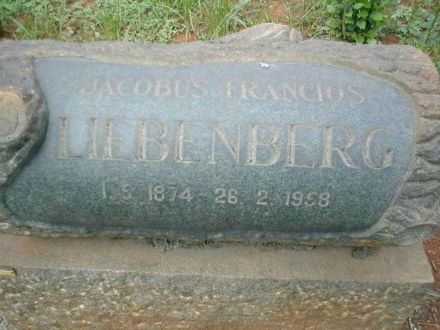 LIEBENBERG Jacobus Francios 1874-1958