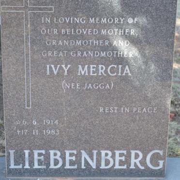 LIEBENBERG Ivy Mercia nee JAGGA 1914-1983