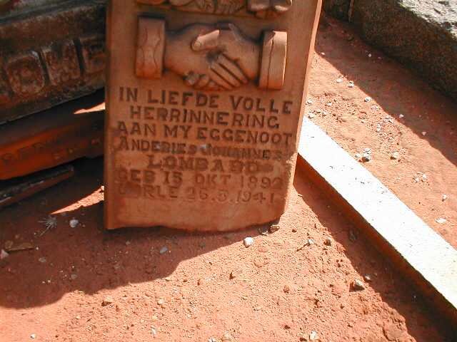 LOMBARD Andries Johannes 1892-1941