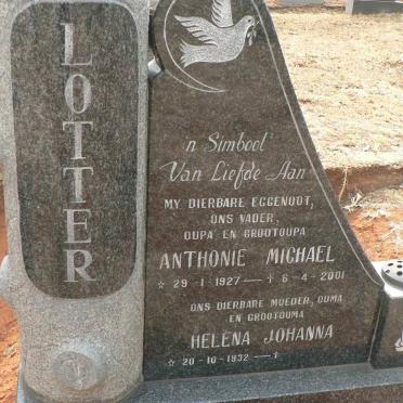 LOTTER Anthonie Michael 1927-2001 &amp; Helena Johanna 1932-