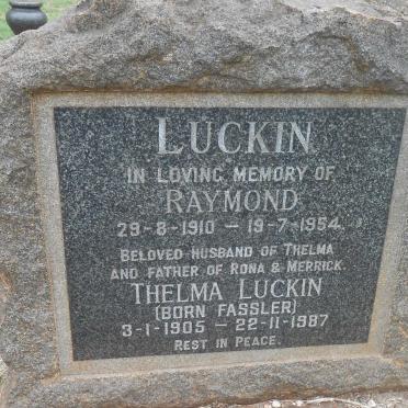 LUCKIN Raymond 1910-1954 &amp; Thelma FASSLER 1905-1987