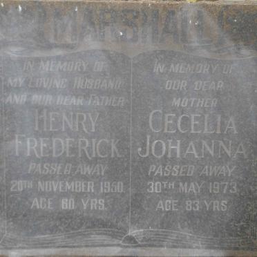 MARSHALL Henry Frederick -1950 &amp; Cecelia Johanna -1973