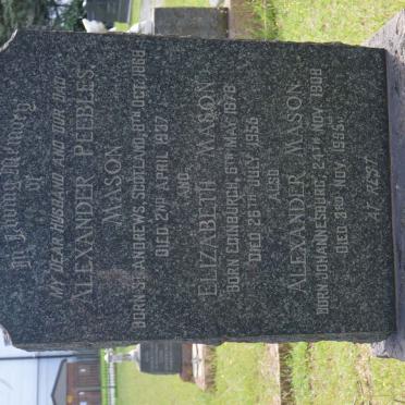 MASON Alexander Peebles 1868-1937 &amp; Elizabeth 1878-1955 :: MASON Alexander 1908-1955