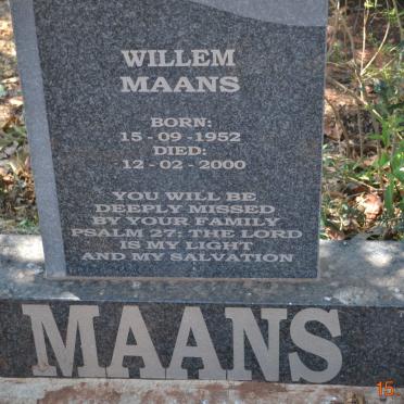 MAANS Willem 1952-2000