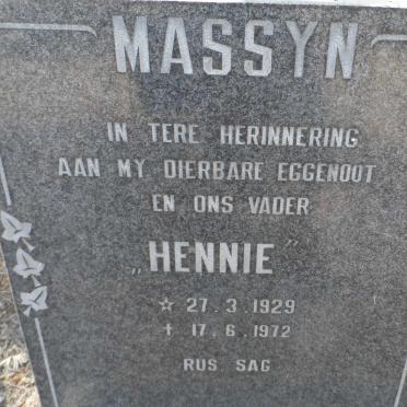 MASSYN Hennie 1929-1972