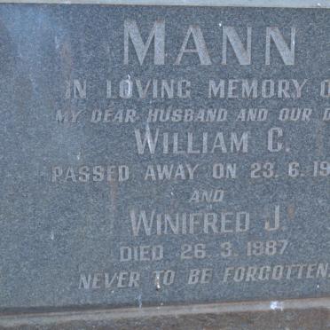 MANN William C. -1968 &amp; Winifred J. -1987