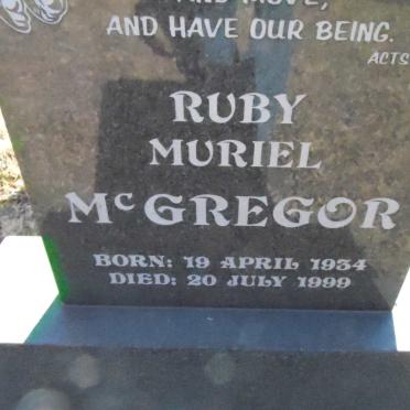 McGREGOR Ruby Muriel 1934-1999