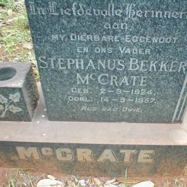 McCRATE Stephanus Bekker 1924-1957