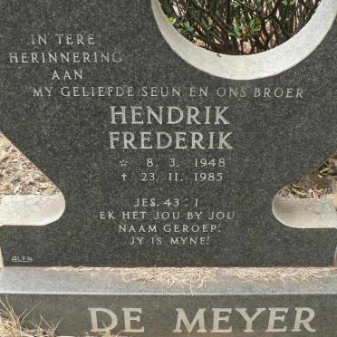 MEYER Hendrik Frederik, de 1948-1985