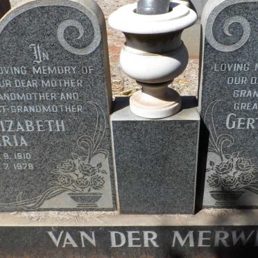 MERWE Gert Johannes Petrus, van der 1912-1969 &amp; Elizabeth Maria 1910-1978