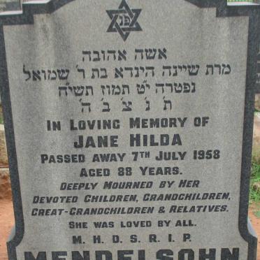 MENDELSOHN Jane Hilda -1958