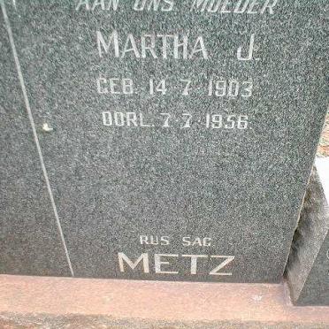 METZ Martha J. 1903-1956