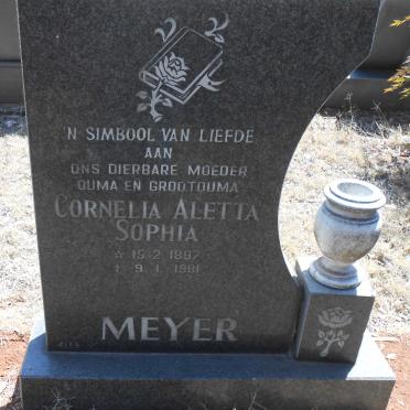 MEYER Cornelia Aletta Sophia 1897-1981