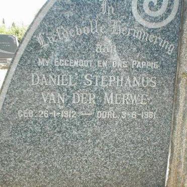 MERWE Daniel Stephanus, van der 1912-1961