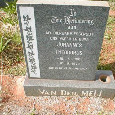 MEIJ Johannes Theodorus, van der 1902-1979