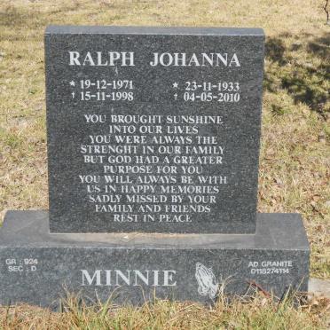 MINNIE Johanna 1933-2010 :: MINNIE Ralph 1971-1998