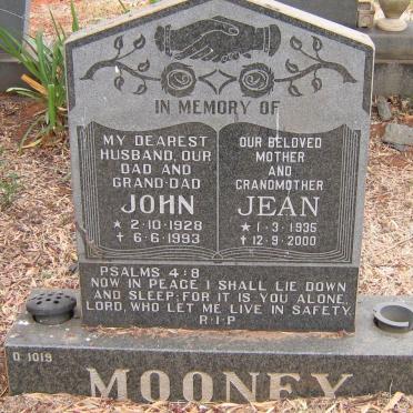 MOONEY John 1928-1993 &amp; Jean 1935-2000