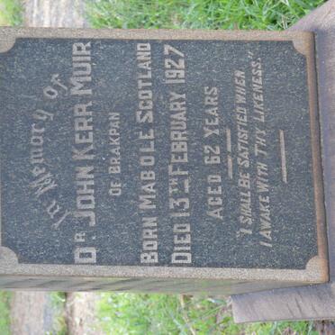 MUIR John, KERR -1927