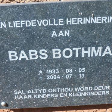 BOTHMA Babs 1933-2004