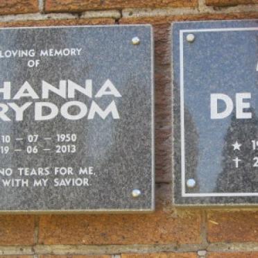 BRUIN Miem, de 1923-2014 :: STRYDOM Johanna 1950-2013