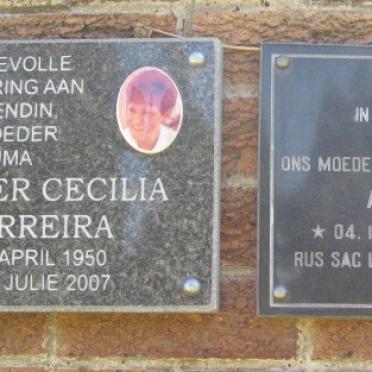 CHRISTIE Anna Sophia 1917-2007 :: FERREIRA Hester Cecilia 1950-2007