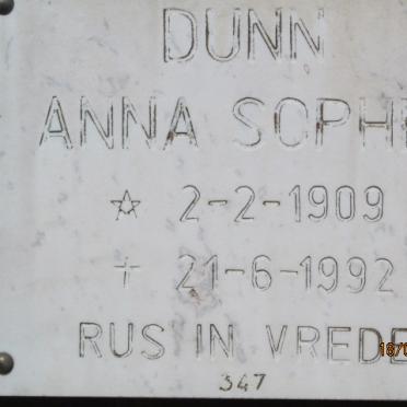 DUNN Anna Sophia 1909-1992