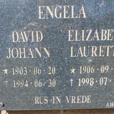 ENGELA David Johann 1903-1994 &amp; Elizabeth Laurette 1906-1998