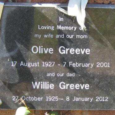 GREEVE Willie 1925-2012 &amp; Olive 1927-2001
