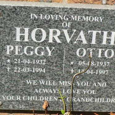 HORVATH Otto 1937-1997 &amp; Peggy 1932-1994