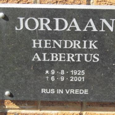 JORDAAN Hendrik Albertus 1925-2001