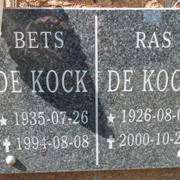 KOCK Ras, de 1926-2000 &amp; Bets 1935-1994