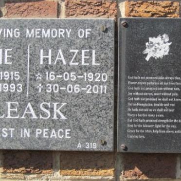 LEASK Eddie 1915-1993 &amp; Hazel 1920-2011 :: VAN HEERDEN Coral Rosetta 1917-1993
