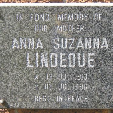 LINDEQUE Anna Suzanna 1913-1996