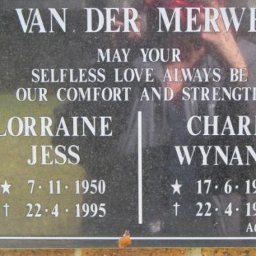 MERWE Lorraine Jess, van der 1950-1995 :: VAN DER MERWE Charl Wynand 1978-1995