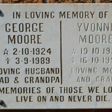 MOORE George 1924-1989 &amp; Yvonne 1922-1997