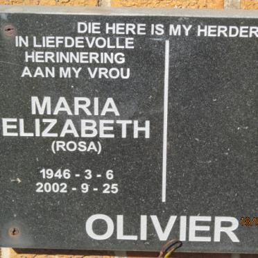OLIVIER Maria Elizabeth 1946-2002