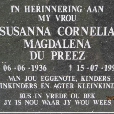 PREEZ Susanna Cornelia Magdalena, du 1936-1998