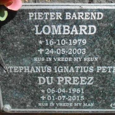 PREEZ Stephanus Ignatius Petrus, du 1961-2015 :: LOMBARD Pieter Barend 1979-2003