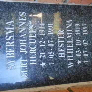 SYBERSMA Gert Johannes Hercules 1914-1991 &amp; Hester Wilhelmina 1919-1997