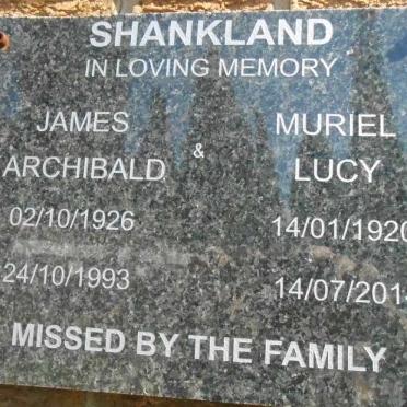 SHANKLAND James Archibald 1926-1993 &amp; Muriel Lucy 1920-2014